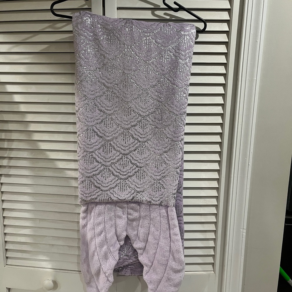 Adult Pink & Purple Mermaid Tails Blankets with Metallic Gold & Silver Accents